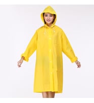 Kapüşonlu Unisex Yetişkin Renkli Yağmurluk - Standart Kalıp Şeffaf Yağmurluk - Yağmur Koruyucu (Sarı)