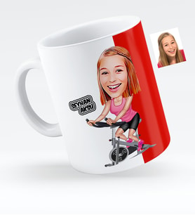 BK Gift Kişiye Özel Bayan Sporcu Karikatürlü Beyaz Kupa Bardak