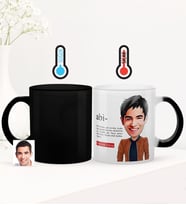 BK Gift Kişiye Özel Abi Karikatürlü Sihirli Cam Kupa Bardak - 2