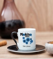 Makine Teknikeri Siyah Türk Kahvesi Fincanı