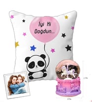 Kişiye Özel Fotoğraflı İyi Ki Doğdun Yastık & Mini Unicorn Atlı Karınca Kar Küresi