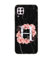 Mermer Çiçekli Harf Tasarım Süper Şeffaf Silikon Telefon Kılıfı Huawei P40 Lite 