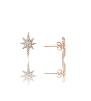 Kutup Yıdızı Nano Zirkon Taşlı Rose Gold Kaplama 925 Ayar Gümüş