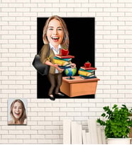 Kişiye Özel Hediye Öğretmen Karikatür Ahşap Tablo