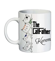 Kedi Seven ve Besleyen Erkeğe Cat Father İsimli Hediyelik Kupa Bardak