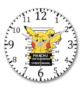 Pikachu Bad Boy Pokemon Duvar Saati Bombeli Gercek Cam