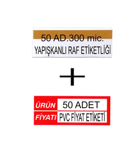 Pvc Arkası Yapışkanlı Raf Önü Fiyat Etiketliği + Silinebilir Raf Etiketi (Karışık)