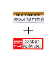 Pvc Arkası Yapışkanlı Raf Önü Fiyat Etiketliği + Silinebilir Raf Etiketi (Karışık)