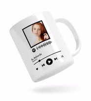 BK Gift Kişiye Özel Spotify Barkodlu Fotoğraflı Beyaz Kupa Bardak