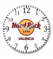 Hard Rock Valencia Duvar Saati Bombeli Gercek Cam
