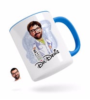 BK Gift Kişiye Özel Erkek Göz Doktoru Karikatürlü Mavi Kupa Bardak