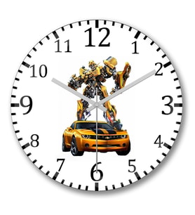 Bumblebee Transformes Duvar Saati Bombeli Gercek Cam