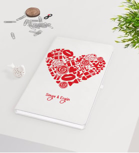 BK Gift Kişiye Özel Sevgililer Günü Beyaz Defter-49