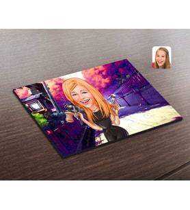 BK Gift Kişiye Özel Kadın Güzellik Uzmanı Karikatürlü Ahşap Puzzle-1