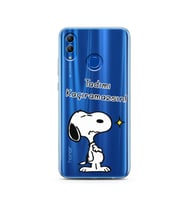 Snoopy Tasarımlı Süper Şeffaf Silikon Telefon Kılıfı Huawei Honor 10 Lite 