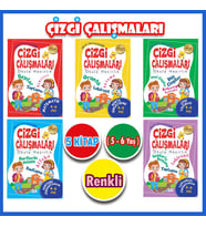 4 - 6 Yaş Okul Öncesi Çizgi Çalışmaları Seti 5 Kitap