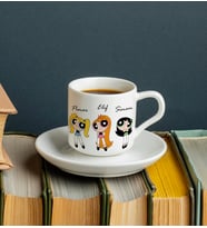Powerpuff Girls Tasarımlı Türk Kahvesi Fincanı Kişiye Özel