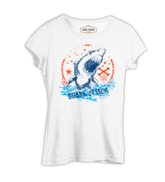 Shark Attack Beyaz Kadın Tshirt