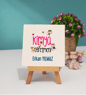Kimya Öğretmeni Tasarımlı Kişiye Özel Hediye Kimya Öğretmeni Dekoratif Taş Baskı