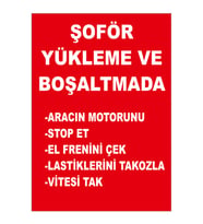 MIGNATIS - Şöfer Yükleme Ve Boşaltmada Levhası - Sac Malzeme 50x70cm