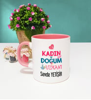 Kadın Doğum Uzmanı Kupa Bardak Pembe
