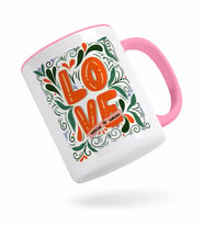 BK Gift Kişiye Özel Love Tasarımlı Pembe Kupa Bardak-2