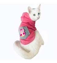 Pembe Baykuş Sweatshirt Kedi Süeteri Kedi Kıyafeti 
