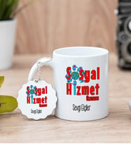 Sosyal Hizmet Uzmanı Beyaz Kupa Bardak Ve Anahtarlık Set
