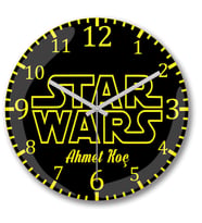 İsme Ve Kişiye Özel Star Wars Darth Wader Sessiz Duvar Saati