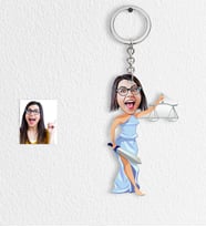 BK Gift Kişiye Özel Bayan Avukat Karikatür Anahtarlık  1