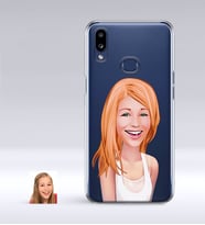 BK Gift Kişiye Özel Bayan Karikatürlü Samsung Galaxy A10s İnce Şeffaf Silikon Telefon Kapağı-37 (Beyaz)