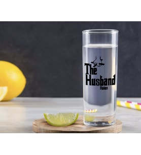 BK Gift Kişiye Özel Renkli Baskılı The Husband Tasarımlı Vodka Bardağı-1 (Beyaz)