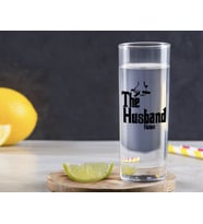 BK Gift Kişiye Özel Renkli Baskılı The Husband Tasarımlı Vodka Bardağı-1 (Beyaz)