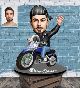 Kişiye Özel Erkek Karikatürlü Ahşap Biblo Model-1