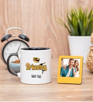 Arkeolog Siyah Kupa Bardak ve Sarı Mini Fotoğraf Çerçevesi