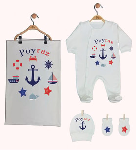 Pia Baby Gl 1936-03 İsme Özel Battaniyeli Tulum Set