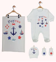 Pia Baby Gl 1936-03 İsme Özel Battaniyeli Tulum Set