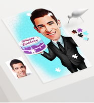 BK Gift Kişiye Özel Bay Doğum Günü Karikatür 240 Parça A3 Puzzle  2
