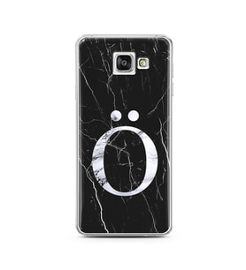 Samsung A3 (2016) Siyah Mermer Harf Tasarımlı Telefon Kılıfı Ö-Harfi 