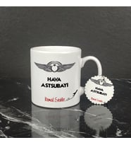 Hava Astsubayı Kupa Bardak ve Anahtarlık Set