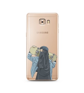 Kaykay Kız Tasarım Süper Şeffaf Silikon Telefon Kılıfı Samsung C9 