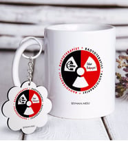 BK Gift Kişiye Özel Mesleki Radyoterapist Beyaz Kupa ve Anahtarlık Hediye Seti (Model 1)