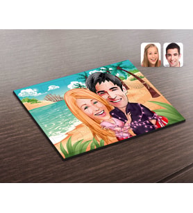 BK Gift Kişiye Özel Sevgililer Karikatürlü Ahşap Puzzle-2