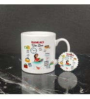 Bankacı Kupa Bardak ve Anahtarlık Set 001