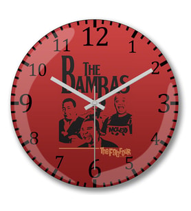 The Bambas 2 Duvar Saati Bombeli Gercek Cam