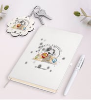 BK Gift Kişiye Özel Harita Mühendisi Beyaz Defter Kalem Ve Anahtarlık Hediye Seti-1 (Model 1)