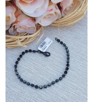 Siyah Rodajlı Küp İthal Gümüş Bileklik