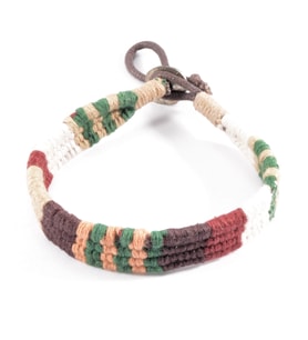 Bordo Örgü Peru Bileklik
