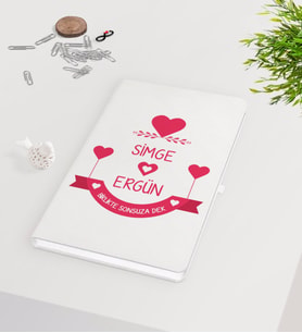 BK Gift Kişiye Özel Sevgililer Günü Beyaz Defter-52