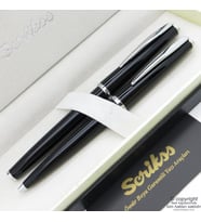 Scrikss 33 Siyah Dolma Kalem + Tükenmez Kalem Set  Scrikss Kalem  İsme Özel Kalem  Hediyelik Kalem